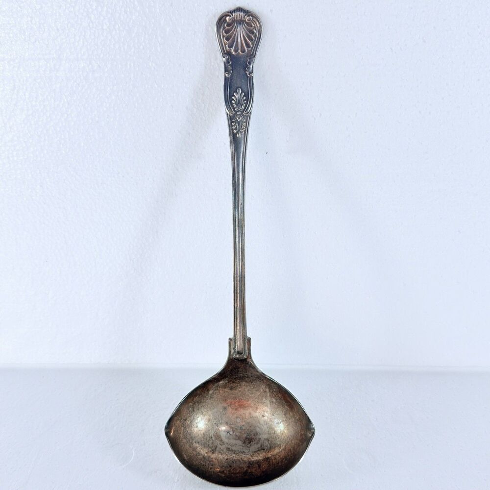 Vintage The Sheffield Silver Co. Service Soup Spoon Ladle Silverplate 12" Italy